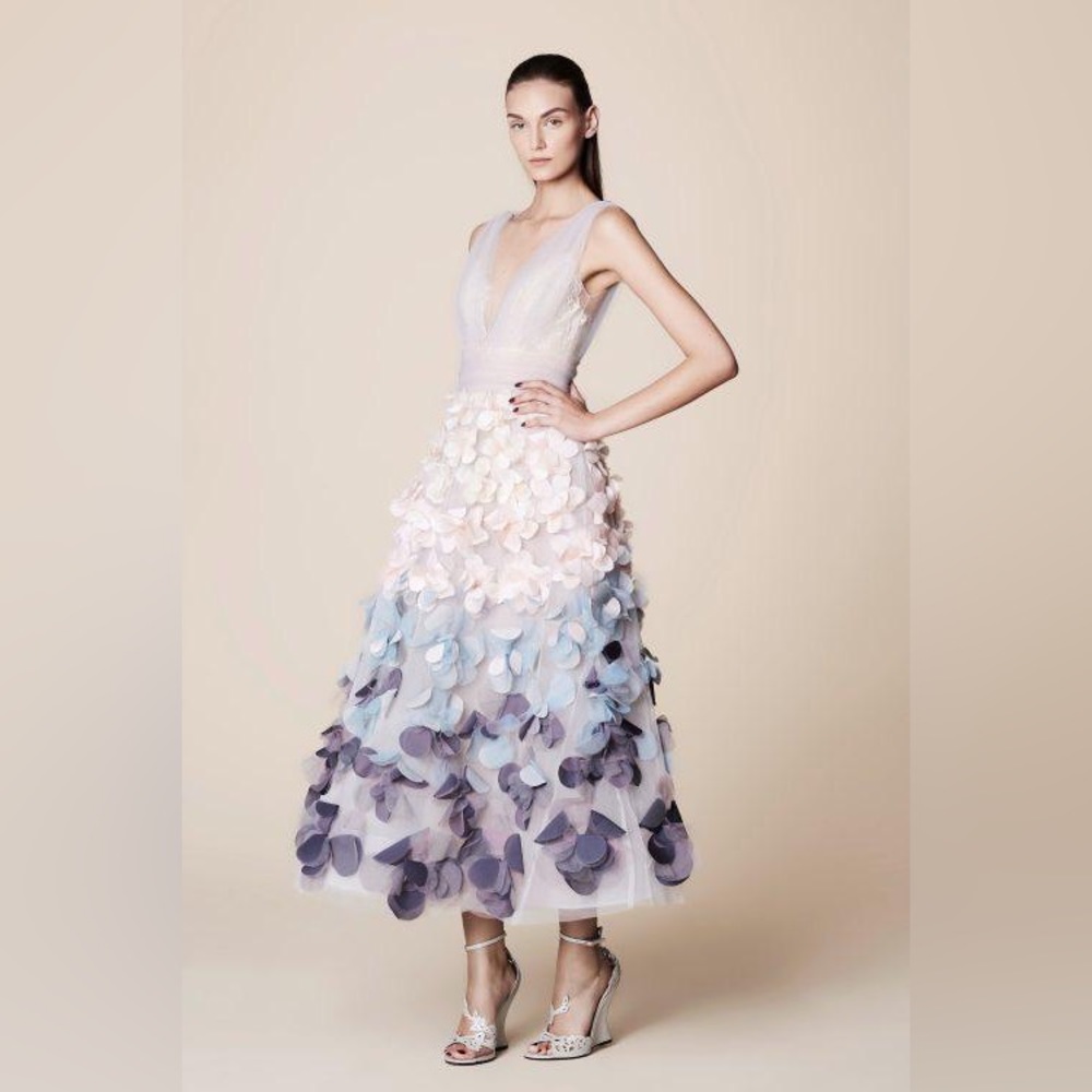 Designer 3D Petal Tulle Gown
